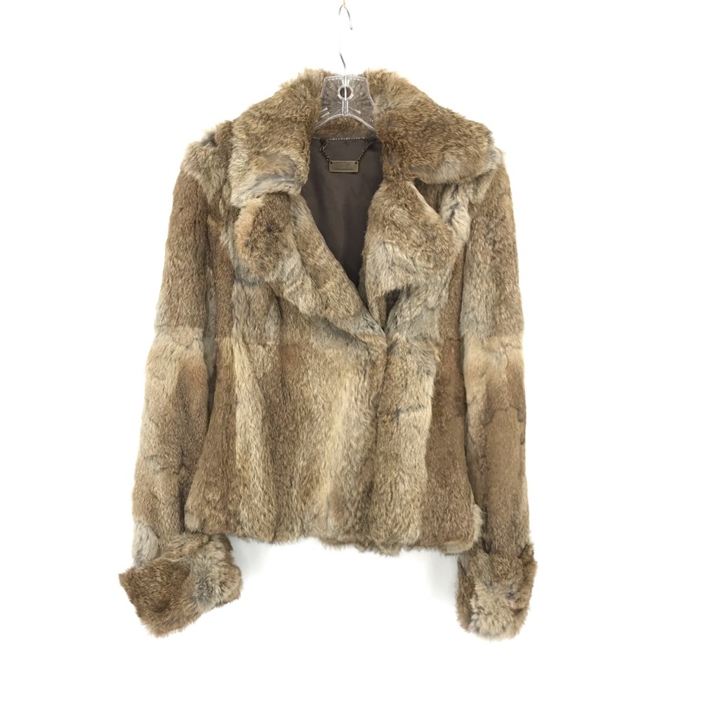 MNG by Mango Fur Rabbit Crop Fitted Jacket Evening